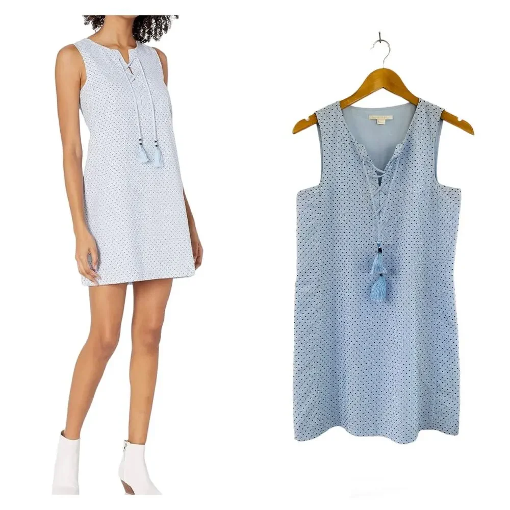 Cooper and Ella Isabel Cotton Sleeveless Tassel Tunic Shift Mini Dress Small